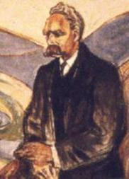 Munch, Ritratto di Nietzsche, olio su tela, 1906, Thielska  Galleriet di Stoccolma (dettaglio)